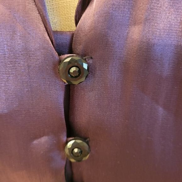 Xscape By Joanna Chen Button Satiny Top Jacket Women's Size 6 Eggplant Purple. - Picture 3 of 11